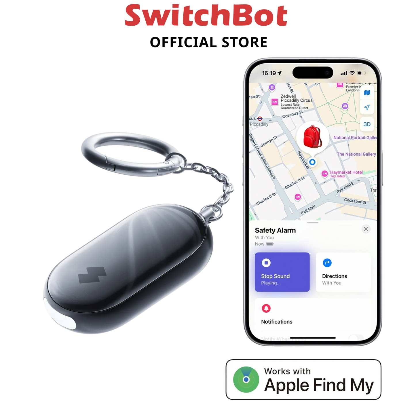 SwitchBot Safety Alarm (works with Apple Find My)