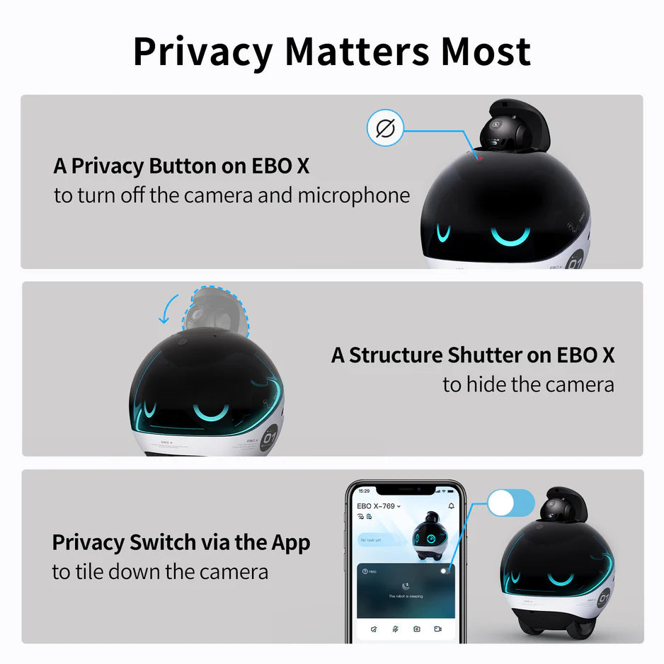 Enabot EBO X Smart Home Companion Robot with Alexa Built-in