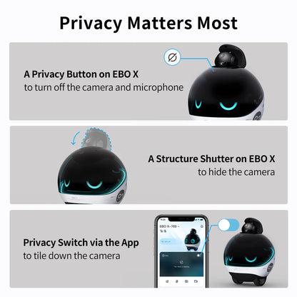 Enabot EBO X Smart Home Companion Robot with Alexa Built-in