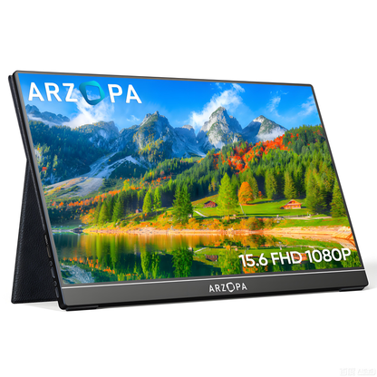 Arzopa AR-A1 GAMUT 15.6" FHD Portable Monitor | IPS 1920*1080P | Freq 60hz | Type-C & HDMI | w/ Smart Cover