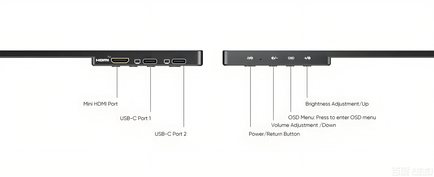Arzopa AR-A1 GAMUT 15.6" FHD Portable Monitor | IPS 1920*1080P | Freq 60hz | Type-C & HDMI | w/ Smart Cover