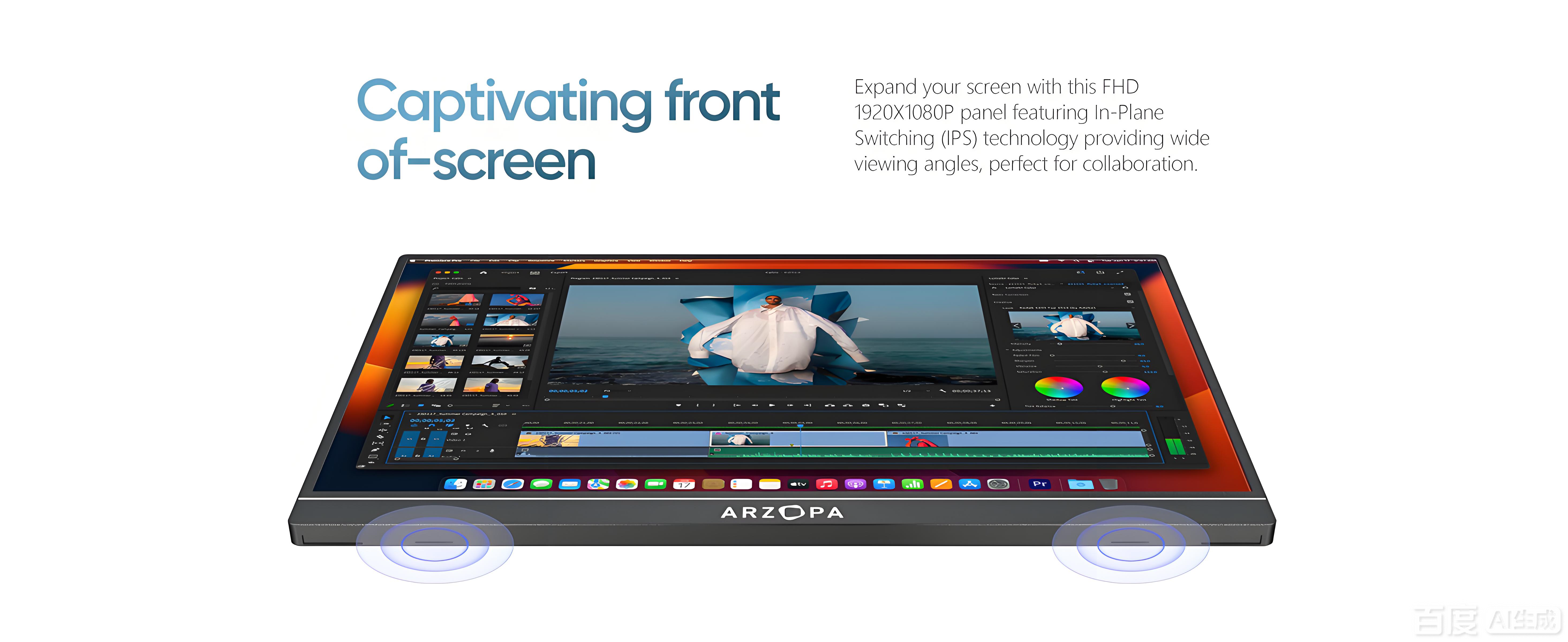 Arzopa AR-A1 GAMUT 15.6" FHD Portable Monitor | IPS 1920*1080P | Freq 60hz | Type-C & HDMI | w/ Smart Cover