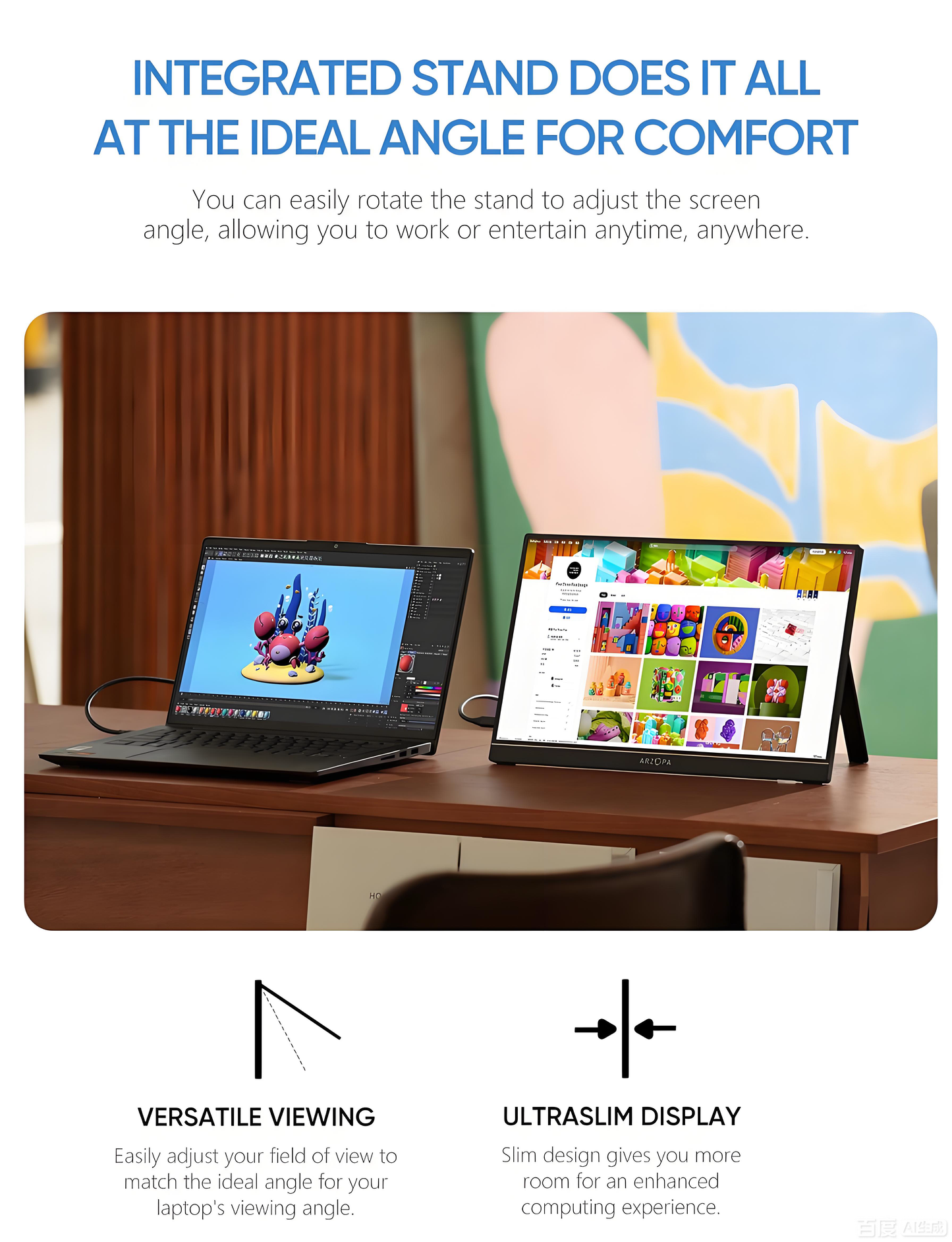 ARZOPA AR-Z1FC 16.1” 144Hz Portable Gaming Monitor | FHD 1920*1080P | 144Hz | Black