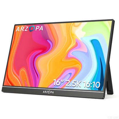 Arzopa Z1RC 2.5K 16'' Portable Monitor | Brilliant QHD 500nits 8bit Display | QHD 2560*1600 | 60Hz