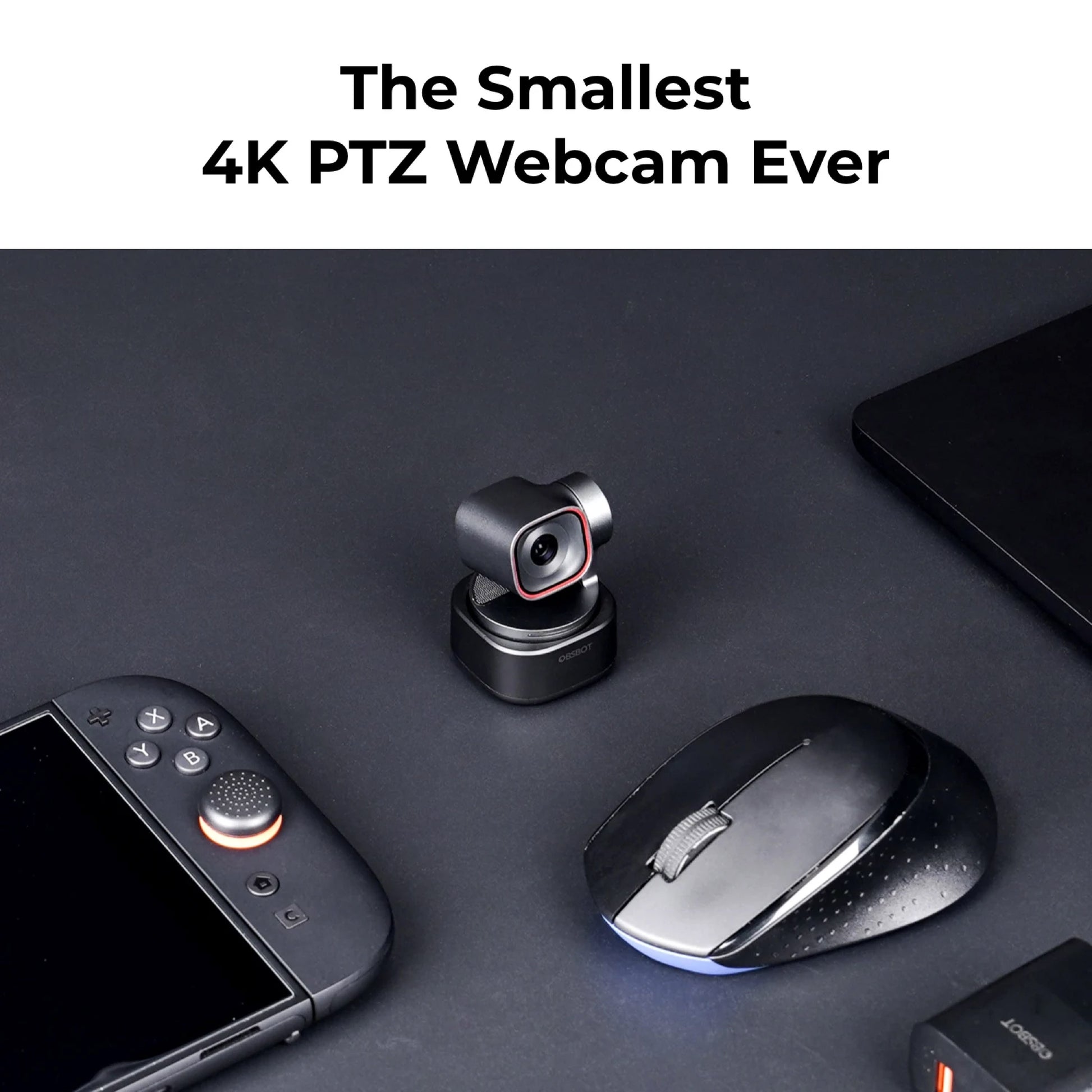 OBSBOT Tiny 3 the Smallest 4K PTZ (Pan Tilt Zoom) Webcam Ever