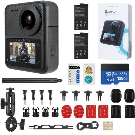 Kandao Qoocam 3 360 Action Camera Motocycle Combo