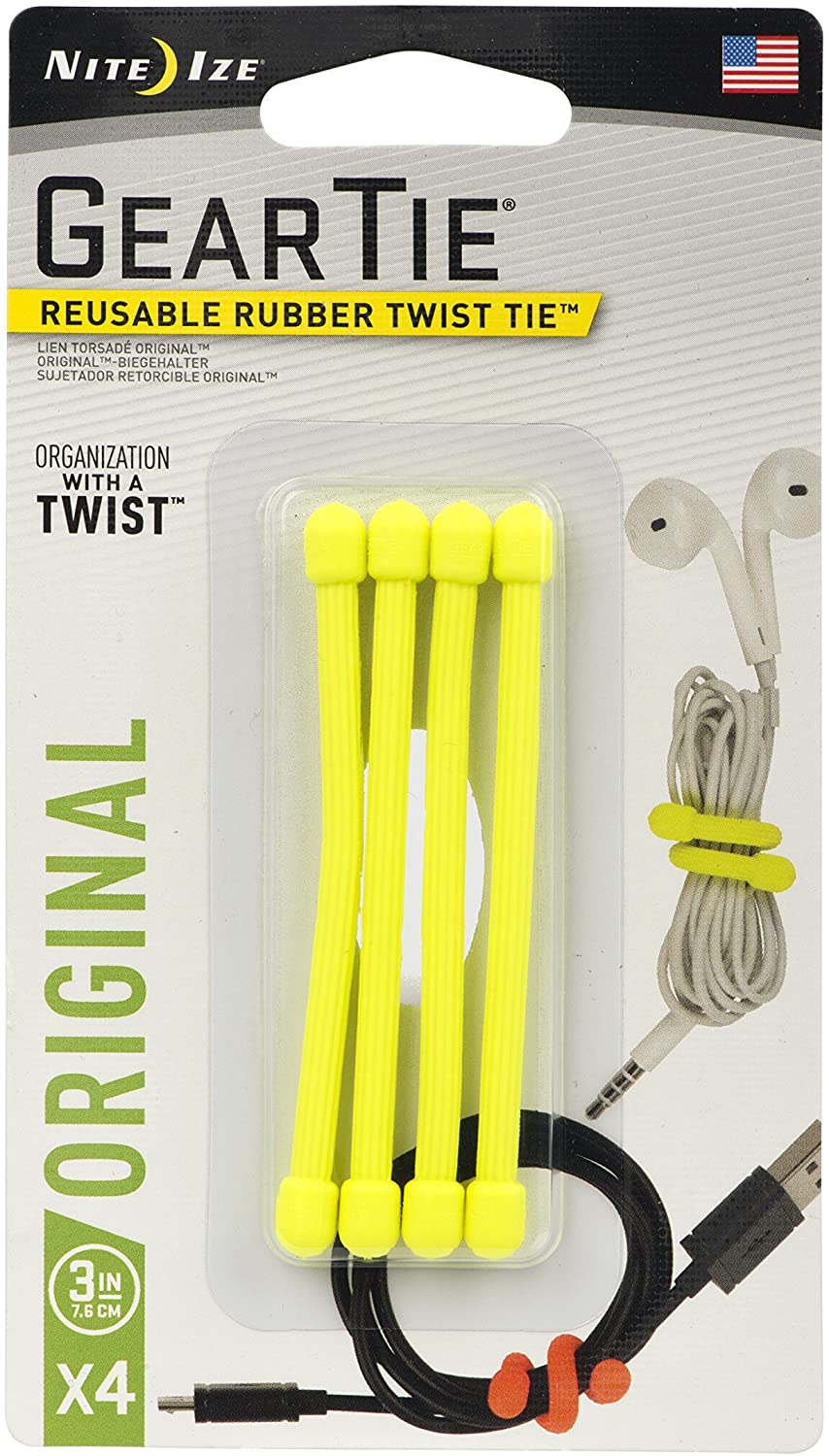 Nite Ize Gear Tie Reusable Rubber Twist Tie