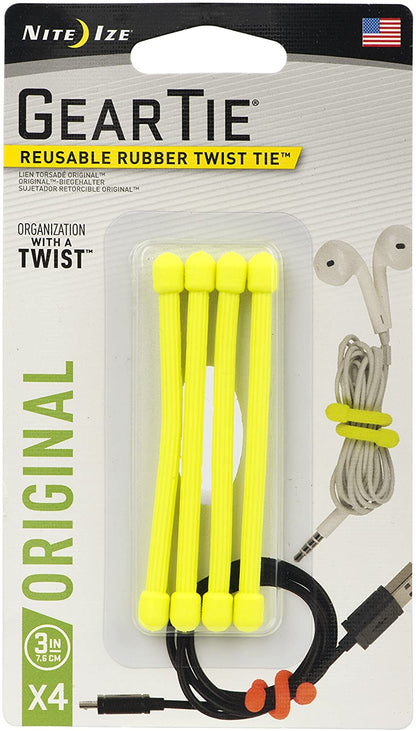 Nite Ize Gear Tie Reusable Rubber Twist Tie