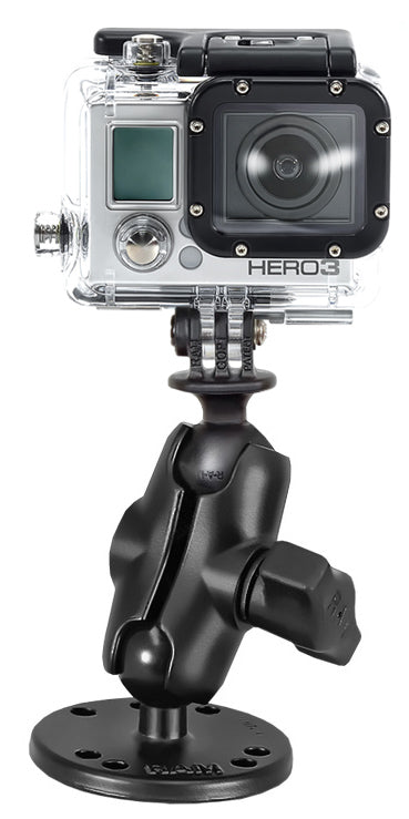 RAM® Drill-Down Double Ball Mount with Universal Action Camera Adapter