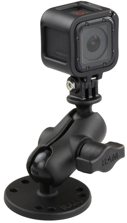 RAM® Drill-Down Double Ball Mount with Universal Action Camera Adapter