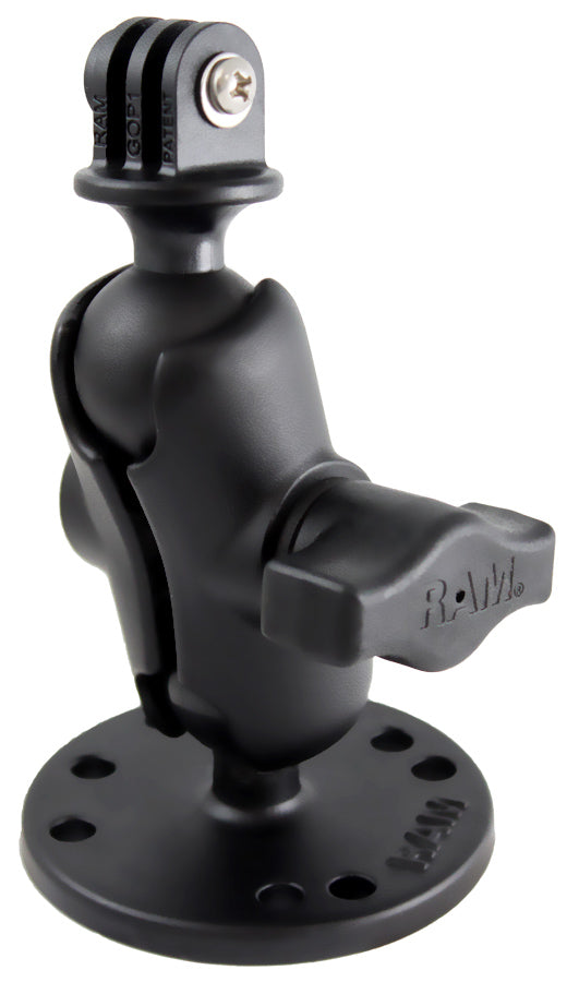 RAM® Drill-Down Double Ball Mount with Universal Action Camera Adapter